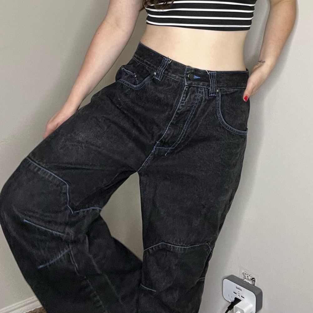 Clench Jeans Vintage Denim 90s Y2K Streetwear Hip Hop Baggy Unisex 32 x 32 - Picture 2 of 14